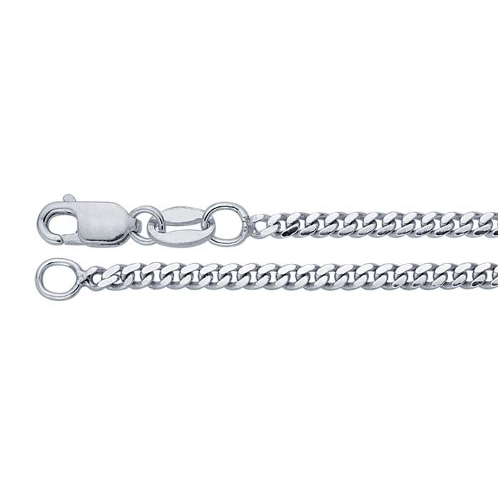 Sterling Silver Beveled Miami Cuban Chain