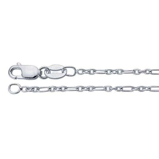 Sterling Silber 1,5 mm lange und kurze Kette