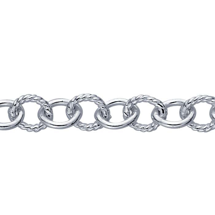 Sterling Silver Twisted & Smooth Cable Chain