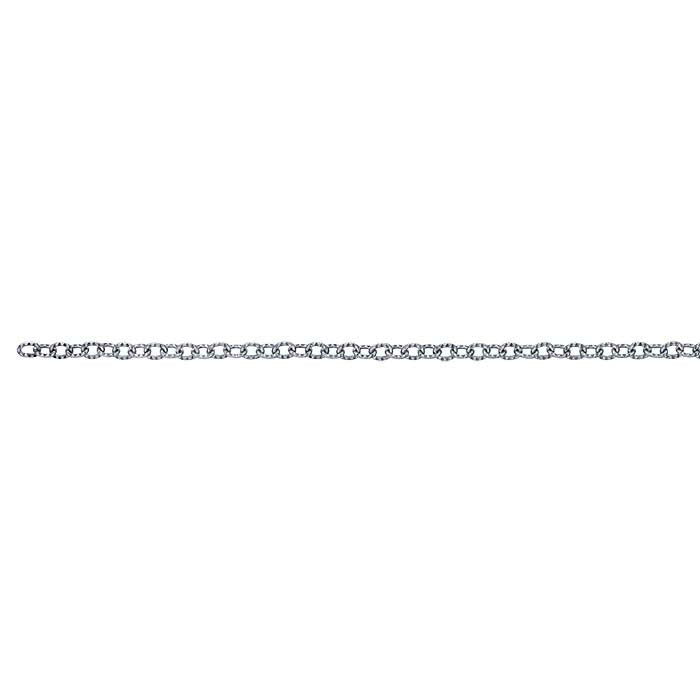 Sterling Silver Oxidized Pattern Flat Cable Chain