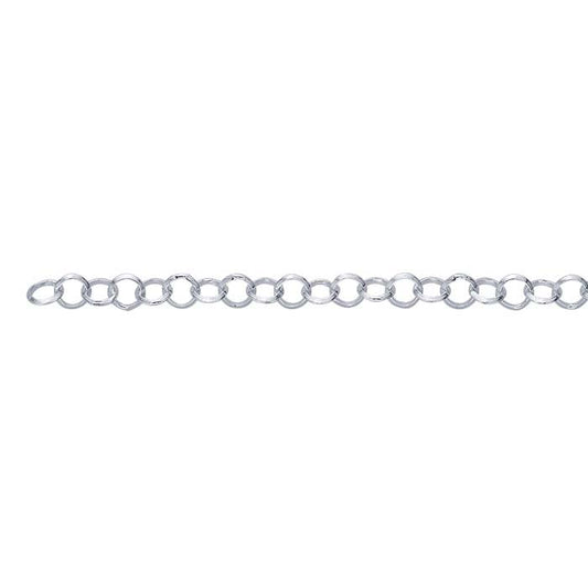 Sterling Silver Triangle Wire Round Cable Chain, By the Foot