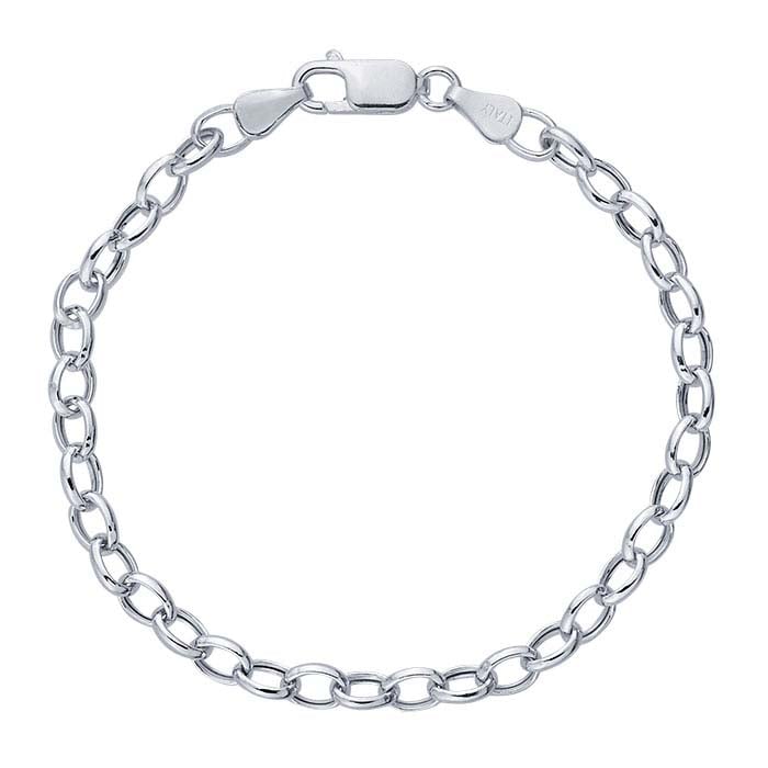 Sterling Silver Oval Cable Chain Bracelet