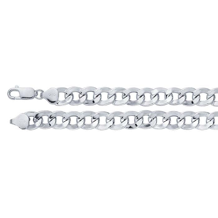 Sterling Zilver 8,6mm Holle Curb Ketting Armband