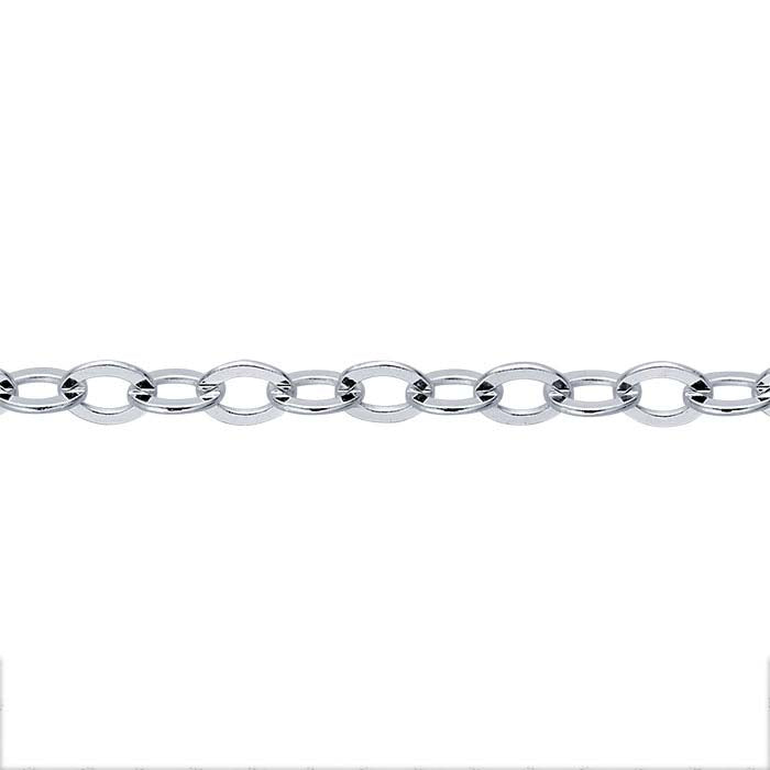 Sterling Silver Flat Oval Cable Chain