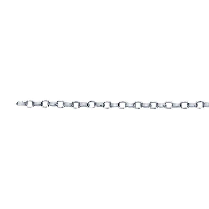 Sterling Silver Flat Round Rolo Chain