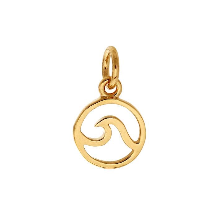 Sterling Silver Gold-Plated Wave Cut Out Charm