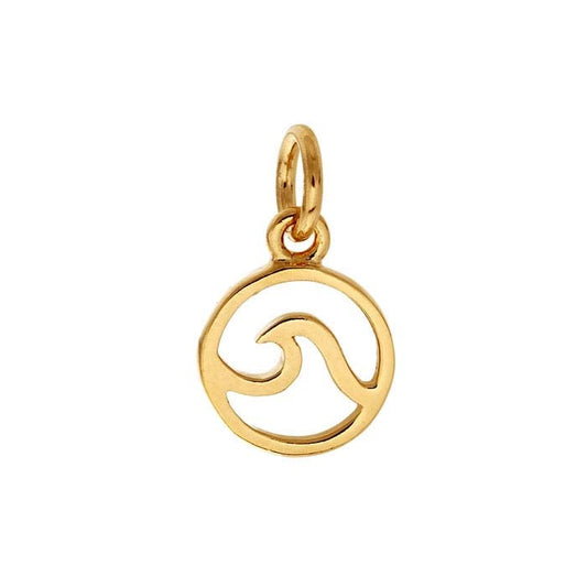 Sterling Silver Gold-Plated Wave Cut Out Charm