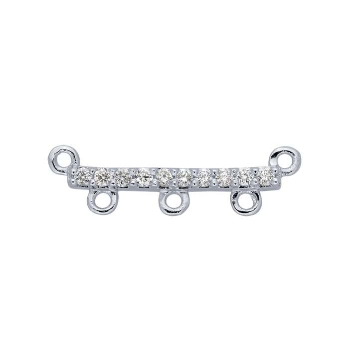 Sterling Silver Diamond-Set Bar Festoon Pendant