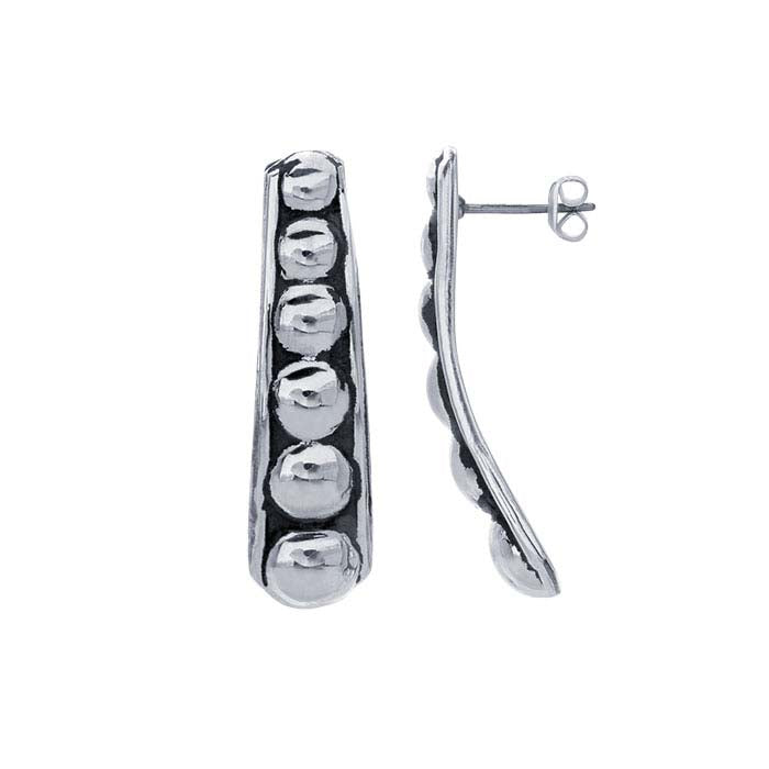 Sterling Silber Bogen mit abgestuften Perlen Ohrstecker