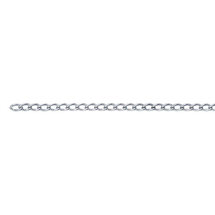 Argentium® Silver 3mm Curb Chain, By the Foot
