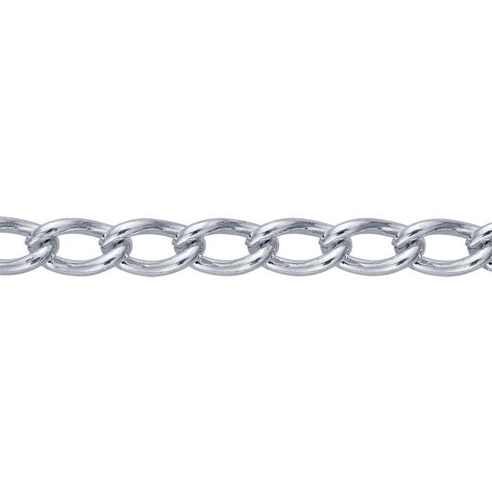 Argentium® Silver 3mm Curb Chain, By the Foot