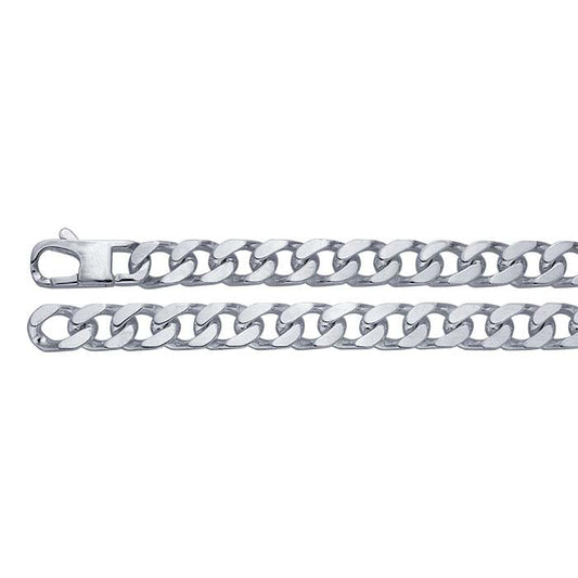 Sterling Silver 7mm Beveled Curb Chain
