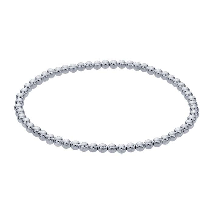 Sterling Silver Beaded Stretch Bangle Bracelet