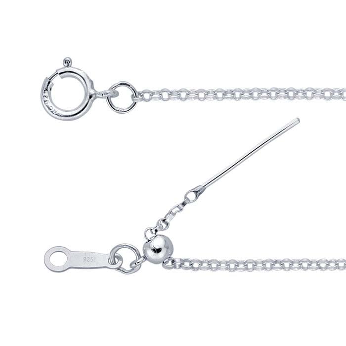 Sterling sølv Add-A-Bead Rolo kjede halskjeder, justerbare