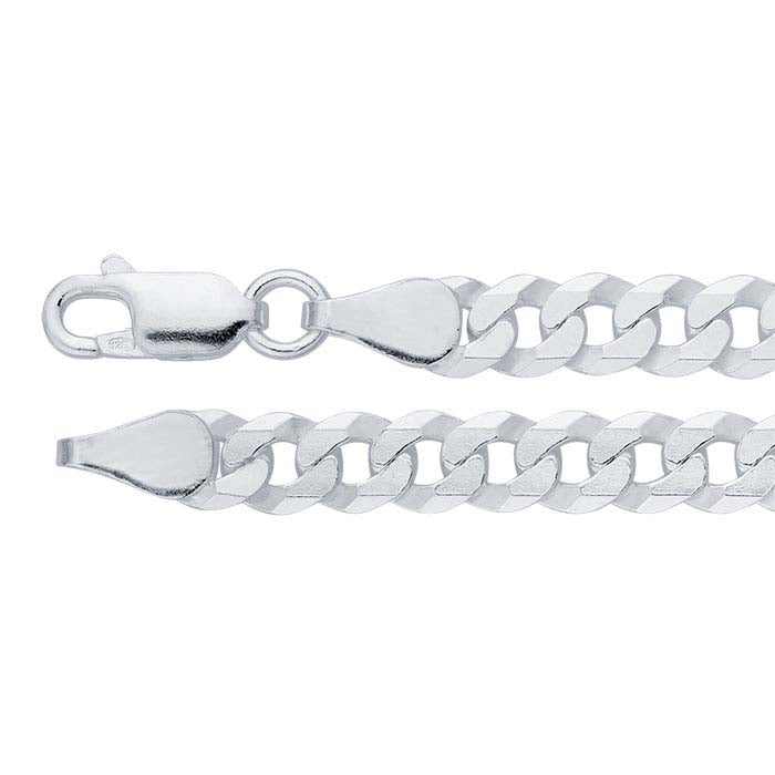 Sterling Silver Beveled Flat Curb Chain
