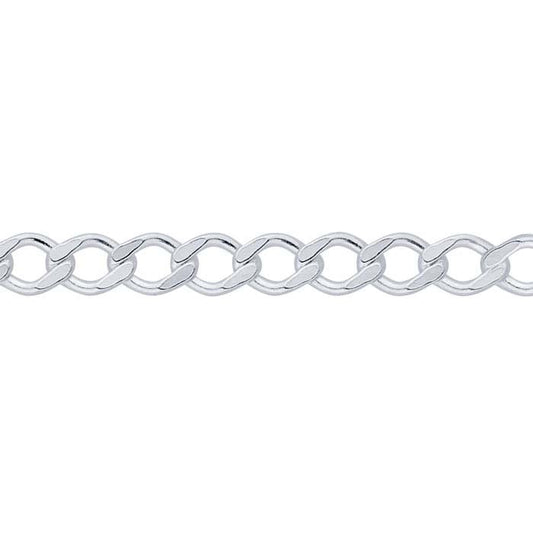 Sterling Silver Diamond-Cut Curb Chain, By the Foot