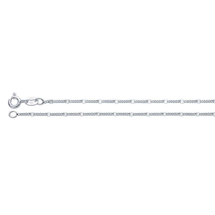 Sterling Silver Curb Chain with Stamped Oval Links