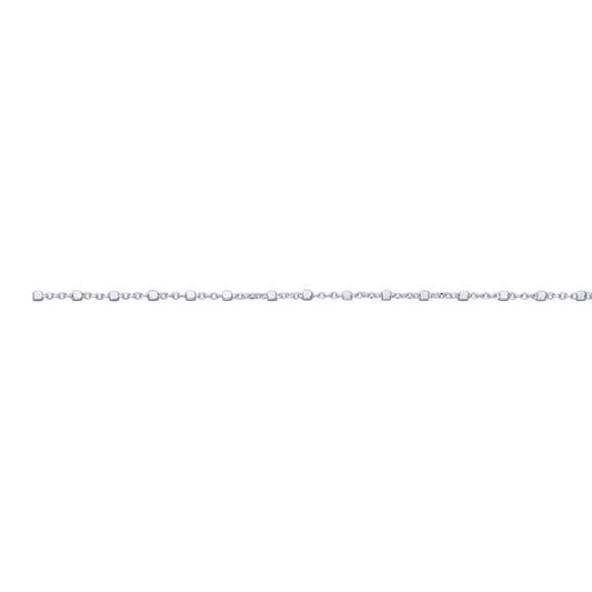 Sterling Silver Cable Chain with Cube Beads