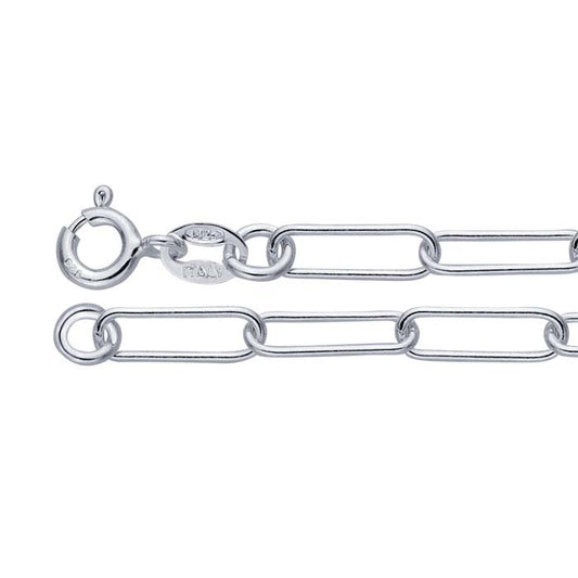 Sterling Silver Elongated Oval Cable Chain