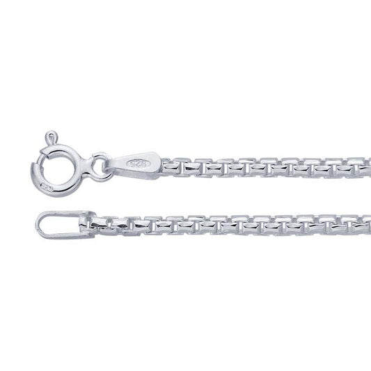 Sterling Silver 1.8mm Faceted Venetian Box Chain