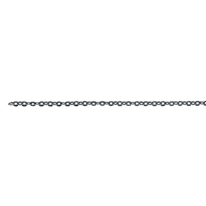 Sterling Silver Oxidized Patterned Oval Cable Chain, By the Foot
