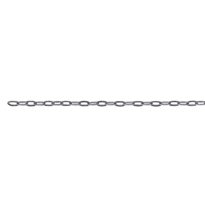 Sterling Silver Oxidized Patterned Cable Chain