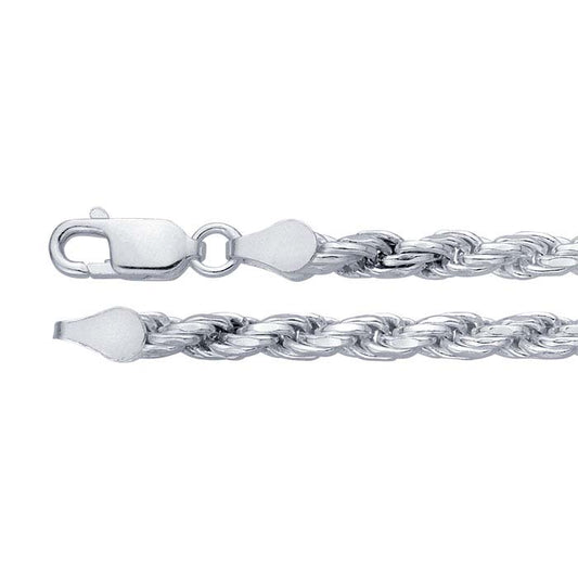 Sterling Silver 3,5 mm Diamantslipad Fransk Repkedja