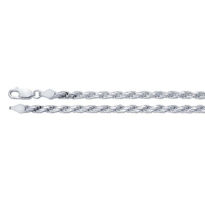 Sterling Silver Diamond-Cut French Rope Chain