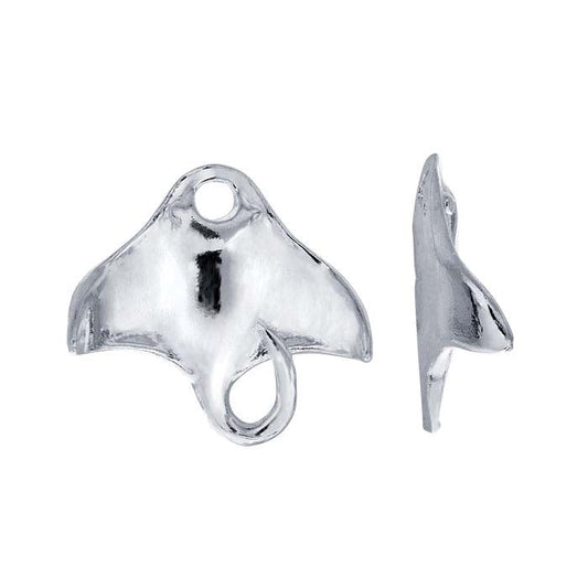 Sterling Silver 3D Manta Ray Charm