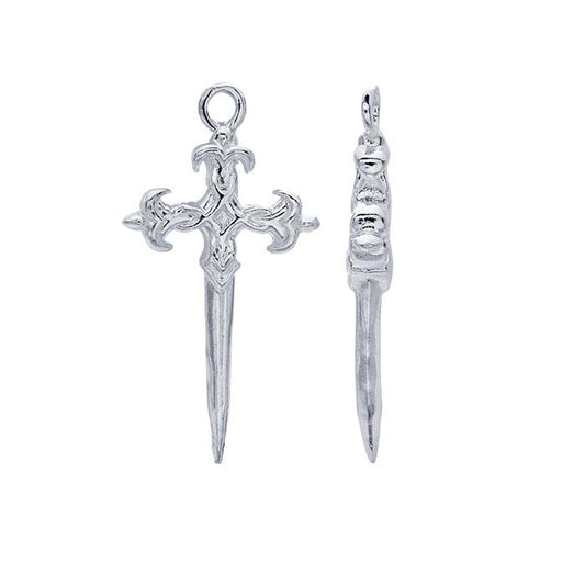Sterling Silver Crucifix Dagger Pendant