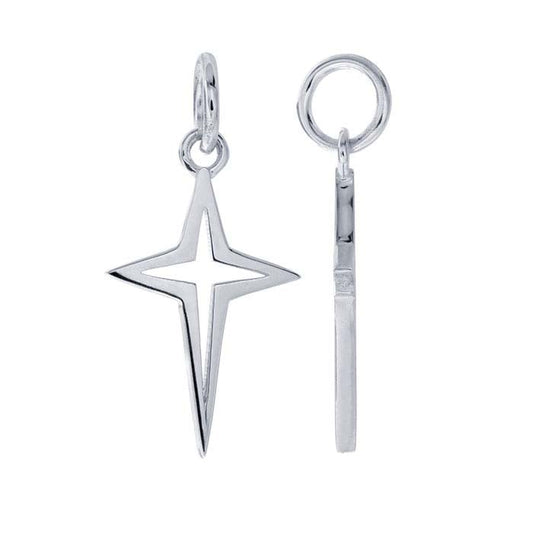 Sterling Silver Openwork North Star Cross Pendant