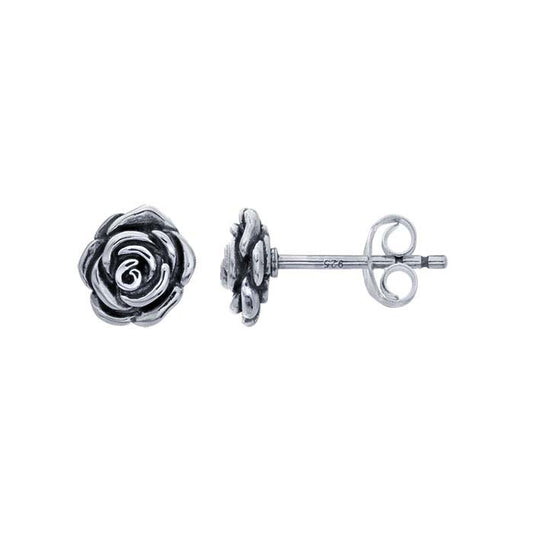 Ohrstecker aus Sterlingsilber mit Rosenmotiv