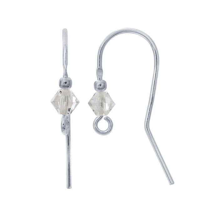 سلك أذن من الفضة الإسترلينية مع مجموعة كريستال وحلقة