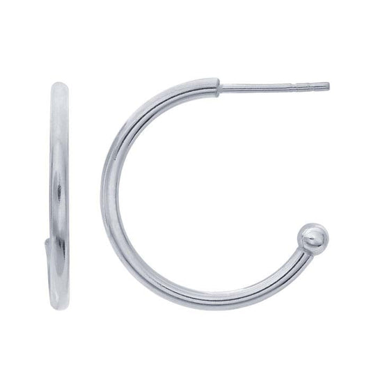 Sterling Silver Hoop Earring with Ball