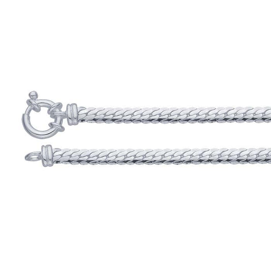 Sterling Silver 4mm Double Curb Chain Bracelet