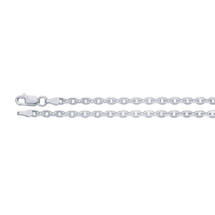 Sterling Silver 3.4mm Flat Oval Cable Chain
