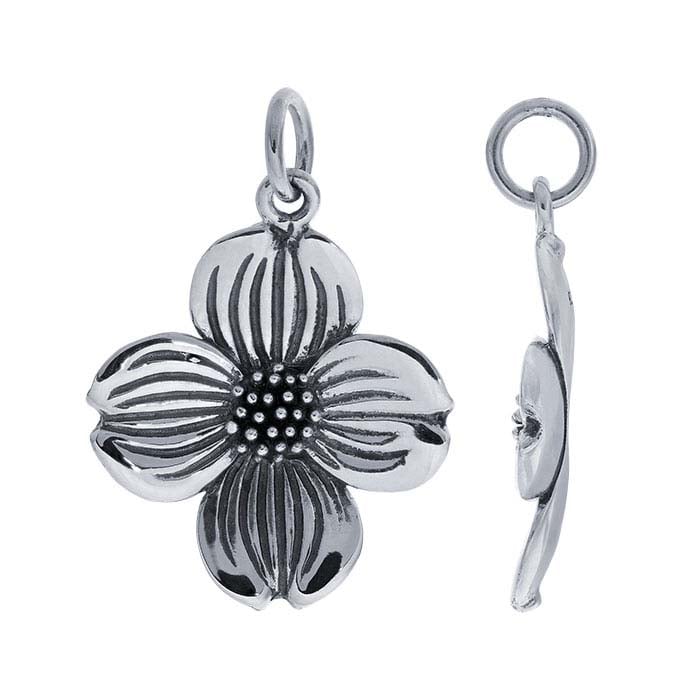 Sterling Silver Dogwood Flower Charm