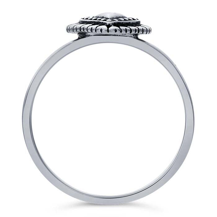 Sterling Silver Flaming Heart Ring