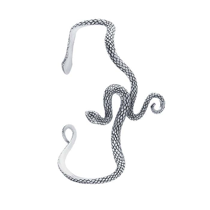 Sterling Silver Textured Snake Cuff Bracelet