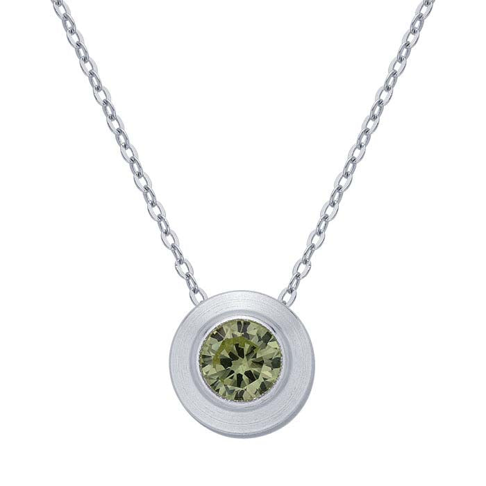 Sterling Silver Charm with Birthstone Crystal, August