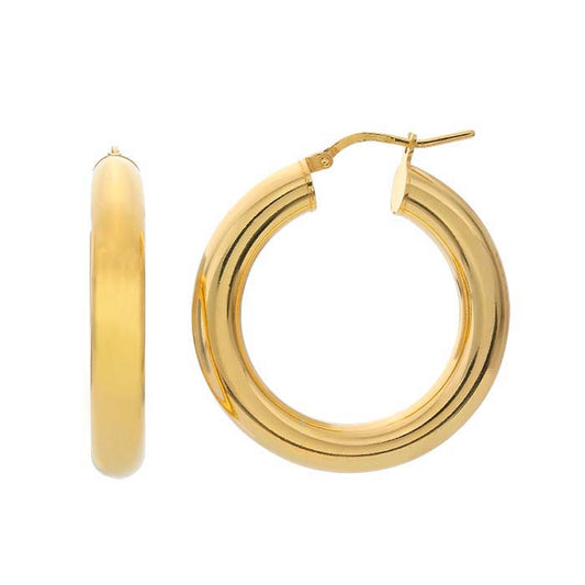 Sterling Silver Yellow Gold-Plated Hoop Earrings