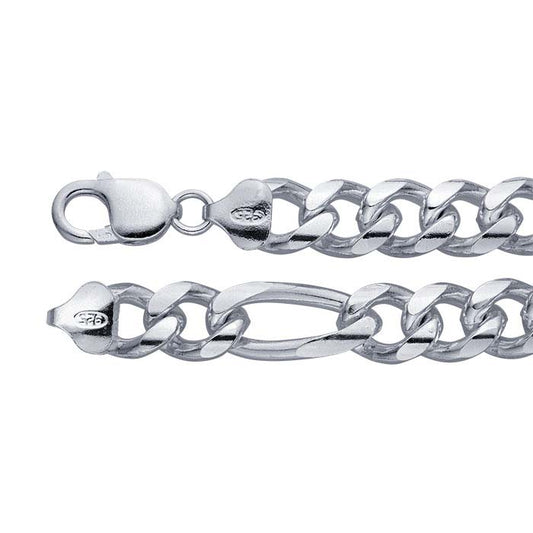 Armband i sterlingsilver med Figaro-kedja