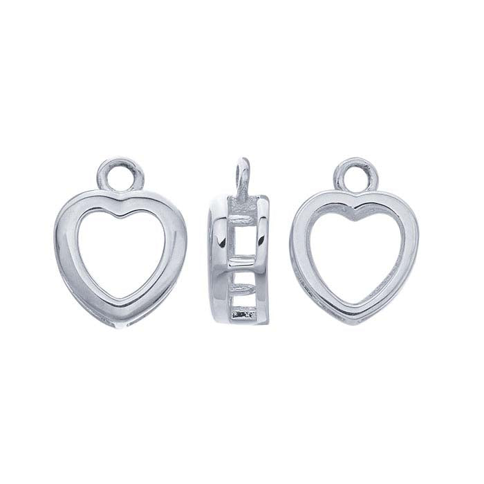 Sterling Silver Heart Charm Mounting