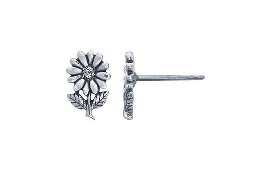 Sterling Silver Flower Post Earring