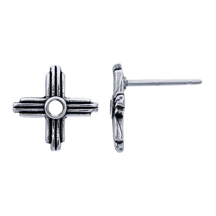 Pendiente de Poste Zia de Plata de Ley