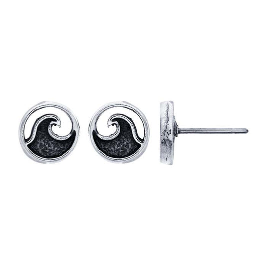 Ohrstecker aus Sterlingsilber „Kreis mit Welle“