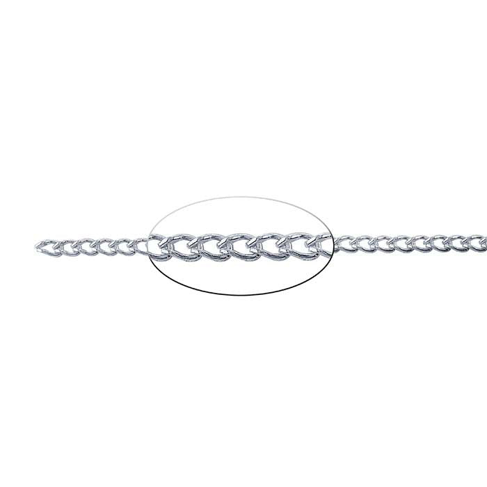 Sterling Silver Open Foxtail Chain, By the Foot