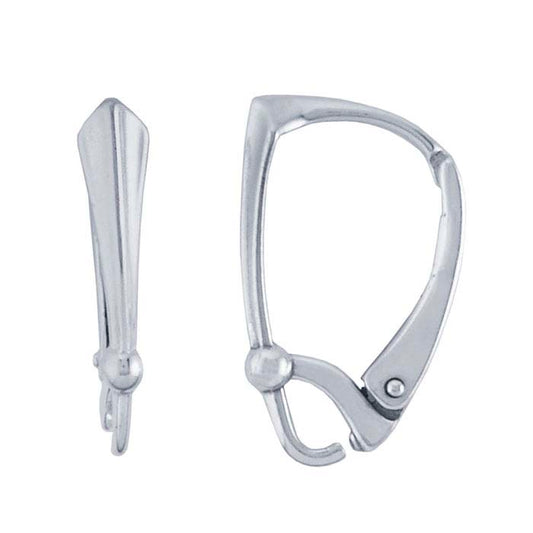 纯银带艺术装饰风格盾牌和开口环的杠杆式耳线