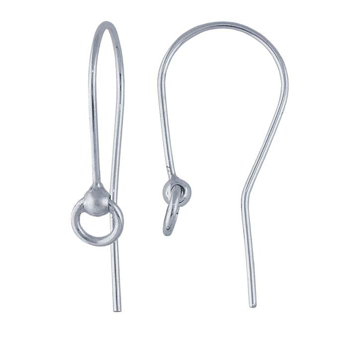 Sterling Silver Ear Wire with Bead and Ring