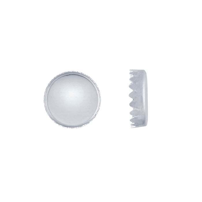 Sterling Silber 10mm Runde Lünettenfassung mit gezacktem Rand
